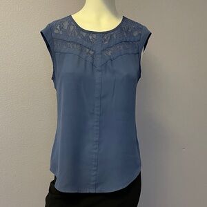 Candie's Blue Sleeveless Lace Blouse